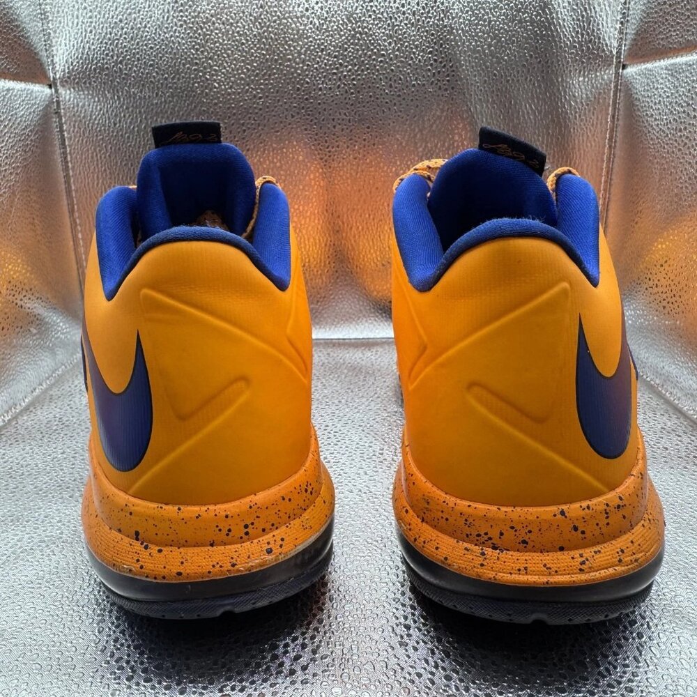 Size - 11.5 Nike Air Max LeBron 10 Low Orange Blue Mens Sneakers 579765-800 - Picture 8 of 11